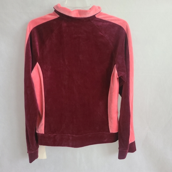 b. r. b Be Right Back Women's Velvet Colorblock Zipup Scortland Sweatshirt Sz XL - Picture 2 of 9